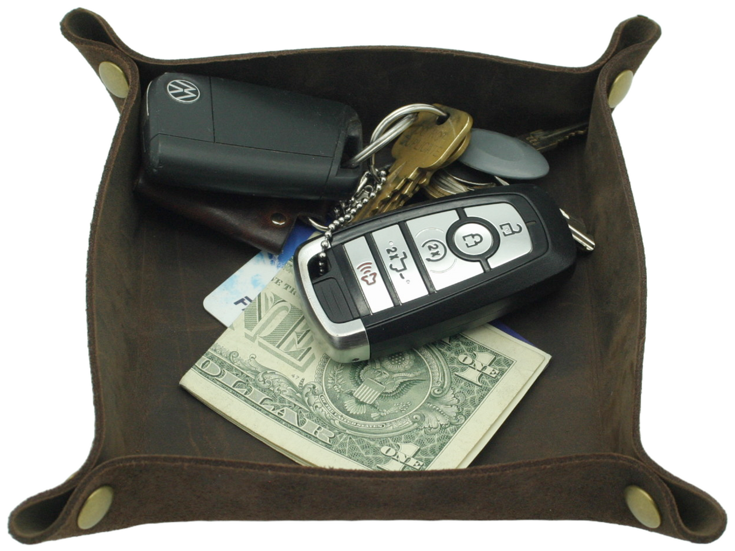 Rustic Leather Valet Tray