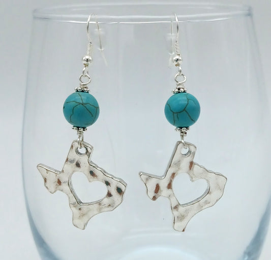 Pewter Texas Earrings