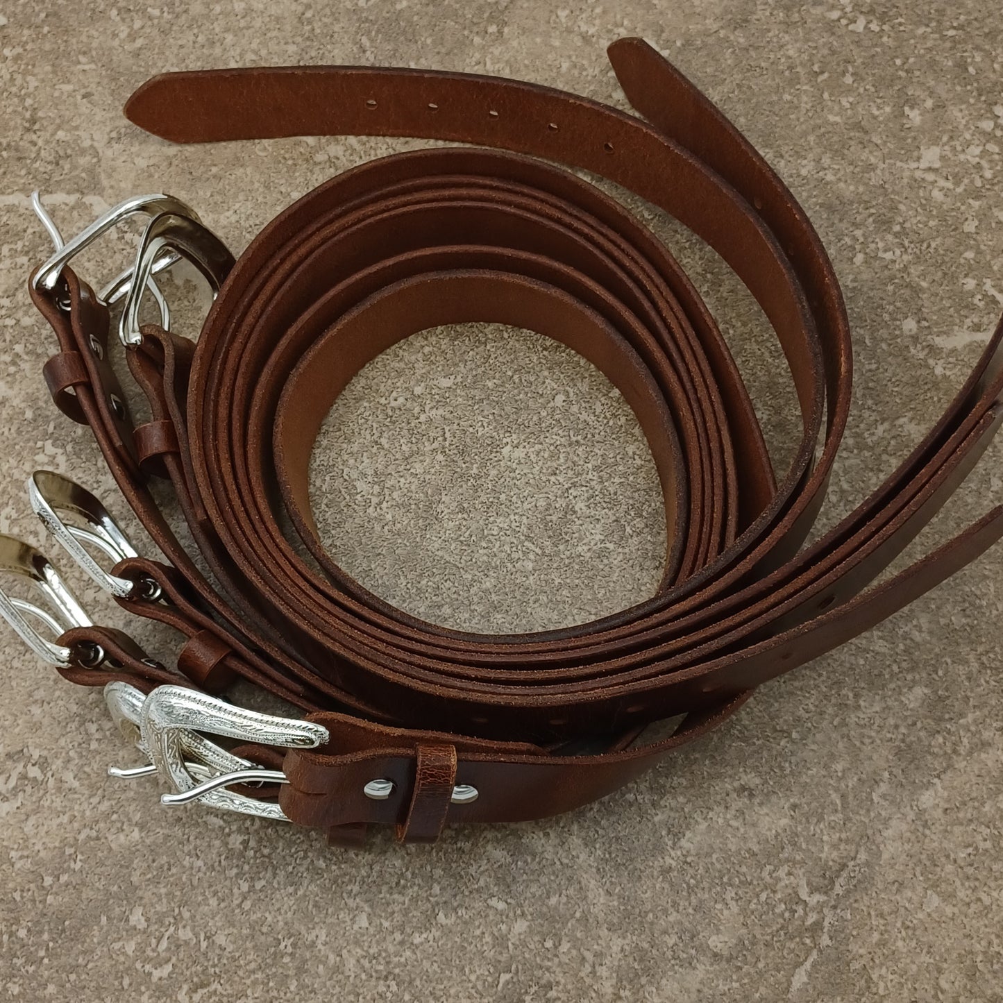 Leather Belt - Tan Water Buffalo - Vintage Glazed