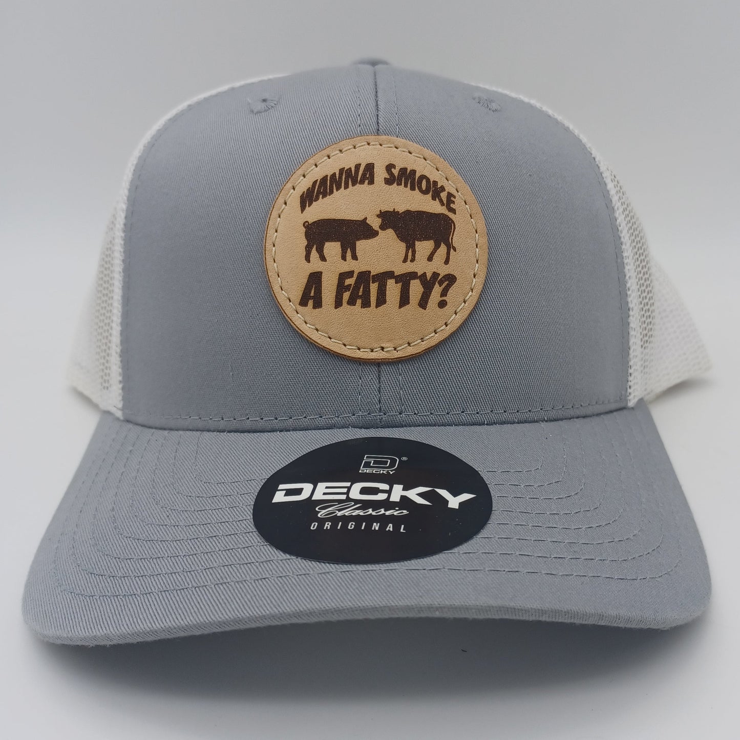 Wanna Smoke a Fatty? - Leather Patch Hat