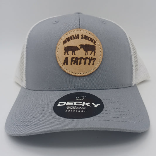 Wanna Smoke a Fatty? - Leather Patch Hat